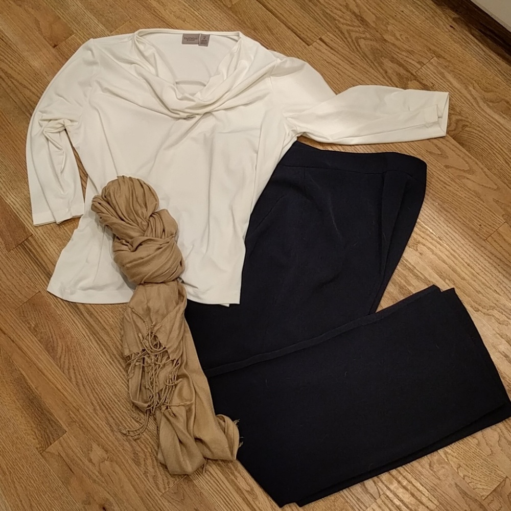 Jones New York, Flare Leg Pants, Dark Navy